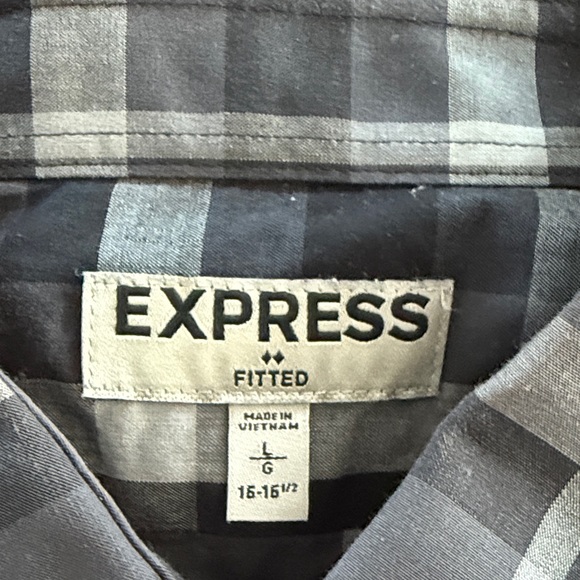 Express Men's Red, light gray, dark gray and Plaid Dress Shirts- lot - Picture 2 of 5